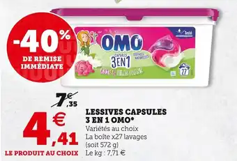 Super U Omo lessives capsules 3 en 1 offre