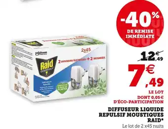 Super U Raid diffuseur liquide repulsif moustiques* offre
