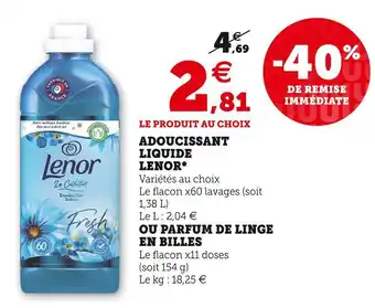 Super U Lenor adoucissant liquide* offre