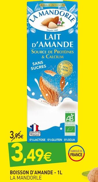 naturéO La mandorle boisson d'amande offre