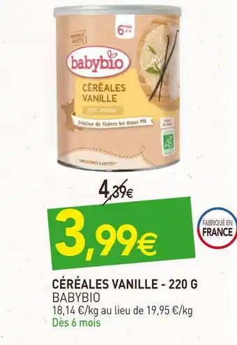 naturéO Babybio céréales vanille offre