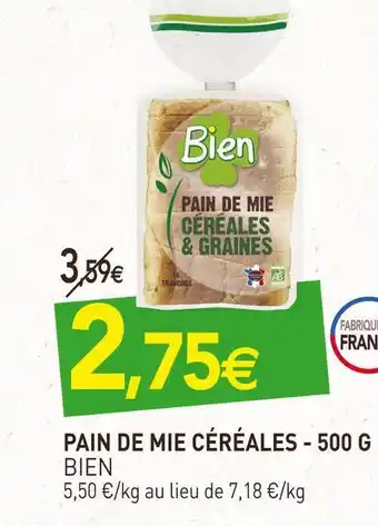 naturéO Bien pain de mie céréales offre