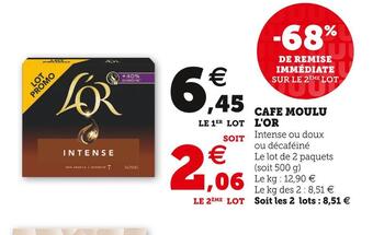 Super U L'or cafe moulu offre