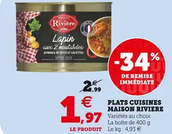Super U La maison riviere plats cuisines offre