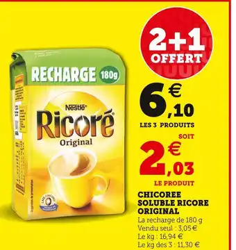 Super U Ricoré chicoree soluble original offre