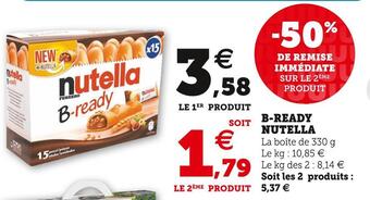 Super U Nutella b-ready nutella offre