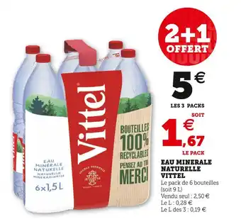 Super U Vittel eau minerale naturelle offre