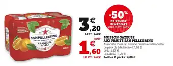 Super U San pellegrino boisson gazeuse aux fruits offre