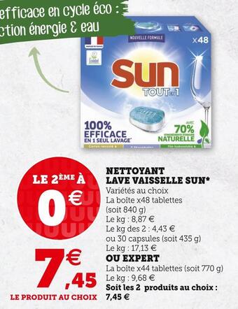 Super U Sun nettoyant lave vaisselle* offre