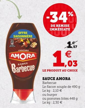 Super U Amora sauce offre