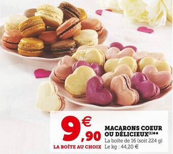 Super U Macarons coeur ou délicieux offre