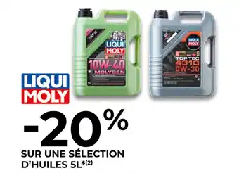 Feu Vert Liqui moly bon plan sur une sélection d'huiles 5l liqui moly offre