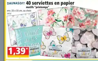 Norma 40 Serviettes En Papier Daunasoft offre