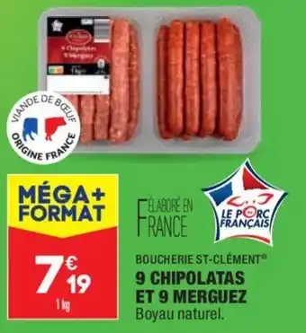 ALDI BOUCHERIE ST-CLÉMENT 9 chipolatas et 9 merguez offre