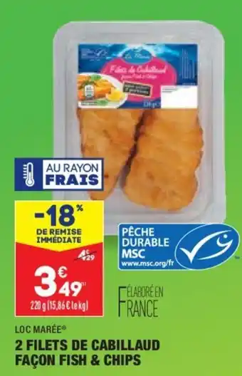 ALDI LOC MAREE 2 filets de cabillaud façon fish & chips offre