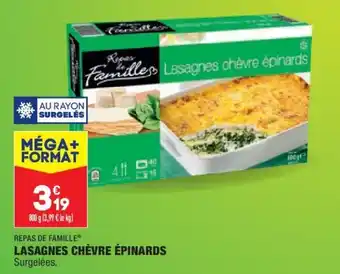 REPAS DE FAMILLE lasagnes chèvre épinards