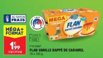 ALDI P'TIT URSI flan vanille nappé de caramel offre