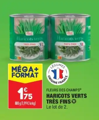 ALDI FLEURS DES CHAMPS haricots verts très fins offre