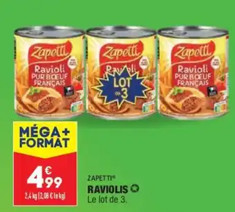 ALDI ZAPETTI raviolis offre