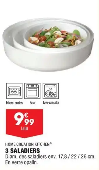 ALDI HOME CREATION KITCHEN 3 saladiers offre