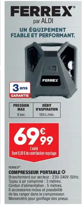 ALDI Ferrex Compresseur Portable offre