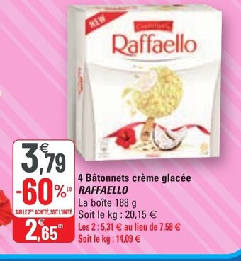 G20 4 Bâtonnets Crème Glacée Raffaello offre