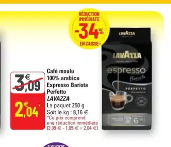 G20 Café Moulu 100% Arabica Expresso Barista Perfetto Lavazza offre