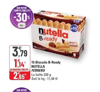 G20 15 Biscuits B-Ready Nutella Ferrero offre