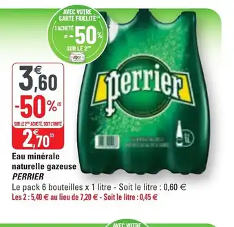 G20 Eau Minérale Naturelle Gazeuse Perrier offre