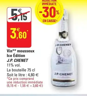 G20 Vin Mousseux Ice Édition J.P Chenet offre