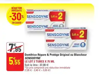 G20 Dentifrice Répare & Protège Original Ou Blancheur Sensodyne offre