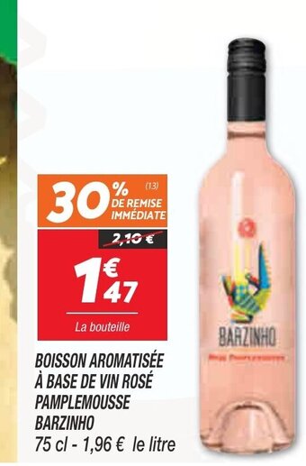 Netto Boisson Aromatisée à Base de Vin Rosé Pamplemousse Barzinho offre