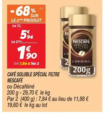 Netto Café Soluble Spécial Filtre Nescafé offre