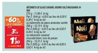 Netto Bâtonnets de Glace Caramel Beurre Salé Macadamia x4 Nuii offre