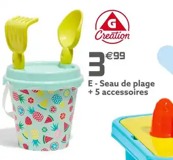 Gifi G création seau de plage + 5 accessoires offre