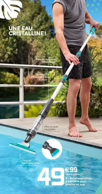 Gifi Balai aspirateur à batterie pour piscine et spa offre