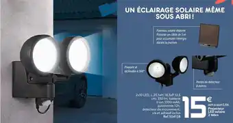 Gifi Projecteur led solaire 2 têtes offre