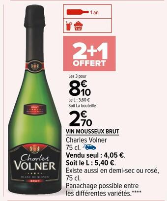 Carrefour Charles volner vin mousseux brut offre