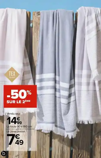 Carrefour Tex home fouta offre