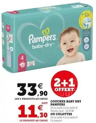 U Express Pampers couches baby dry offre