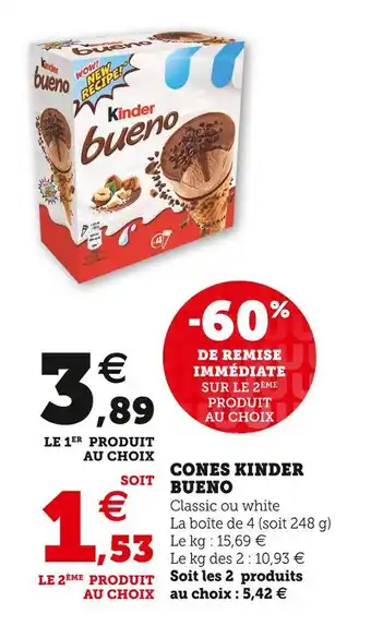 U Express Kinder bueno cones offre