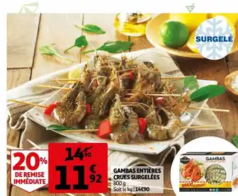 Auchan Gambas entières crues surgelées offre