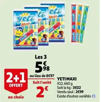 Auchan Yeti maxi offre