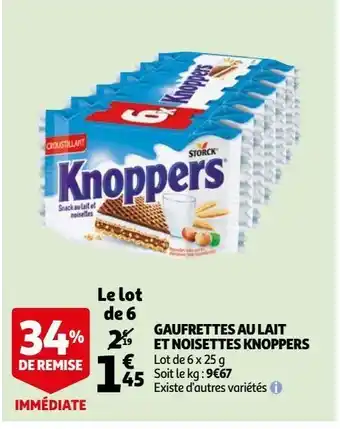 Gaufrettes au lait et noisettes knoppers