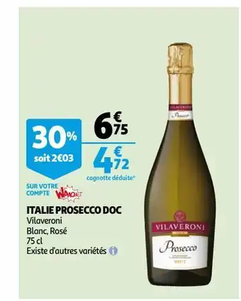 Auchan Italie prosecco doc offre