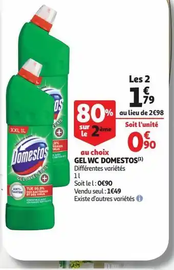 Auchan Gel wc domestos offre
