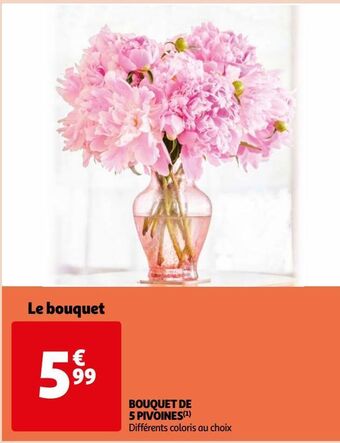 Auchan Supermarché Bouquet de 5 pivoines offre