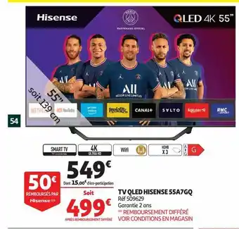 Auchan Tv qled hisense 55a7gq offre