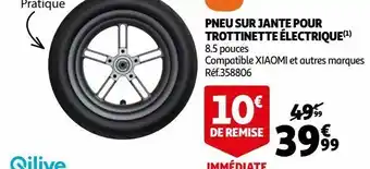 Auchan Pneu sur jante pour trottinette électrique offre