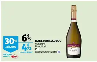 Auchan Supermarché Italie prosecco doc offre